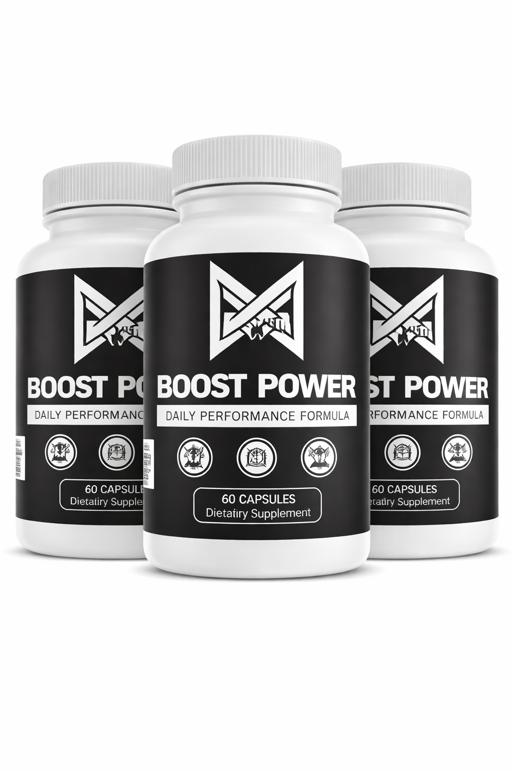 Boost Power Male Vitality Supplement Bottles